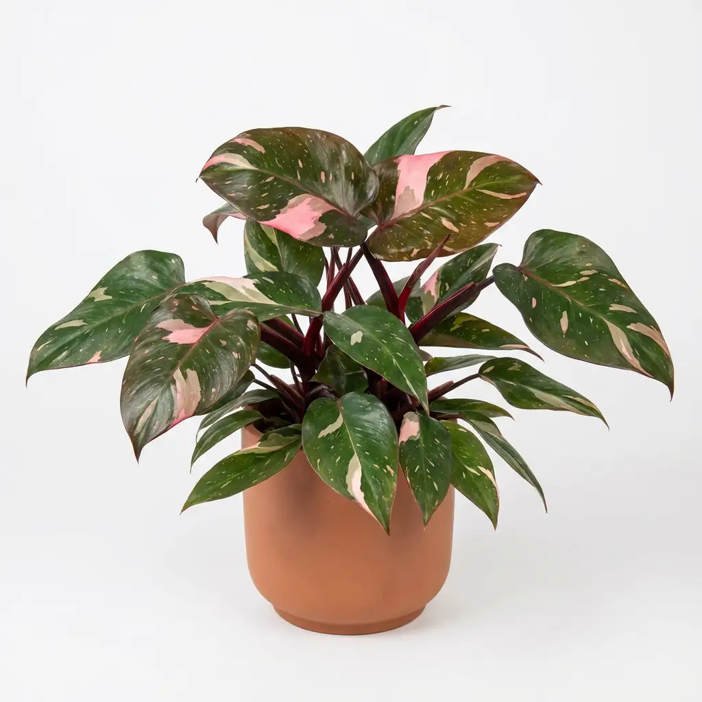 粉公主喜林芋 (Philodendron erubescens 'Pink Princess') — 特写