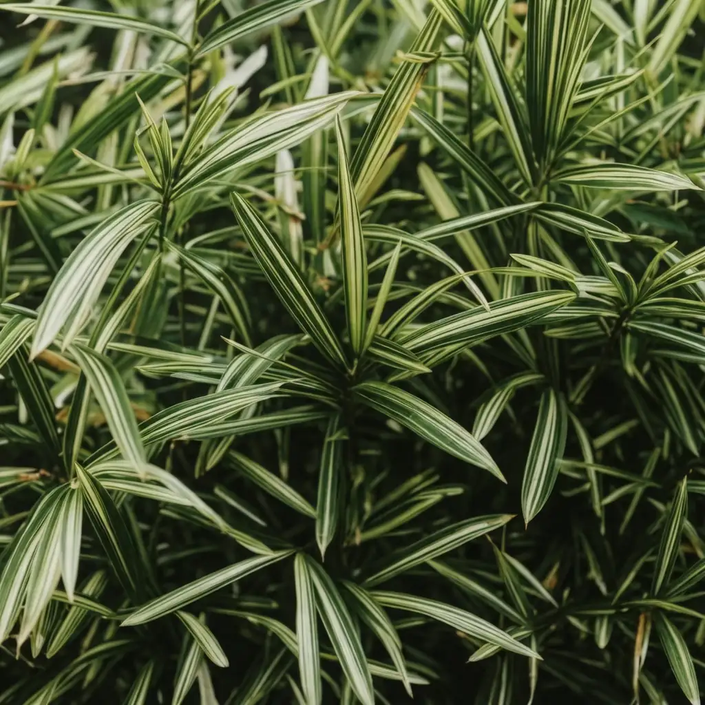 菲白竹 (Pleioblastus fortunei) — 细节