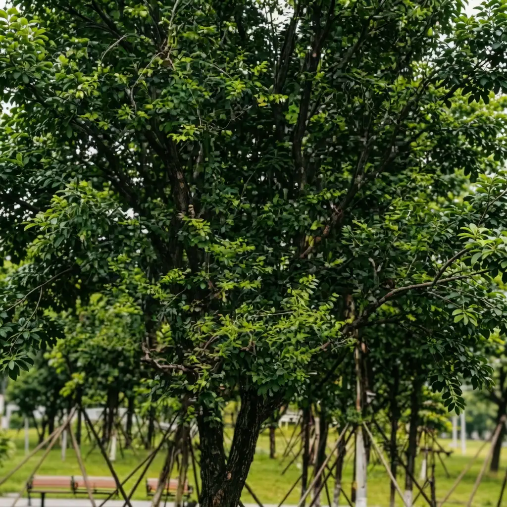 Siberian Elm (Ulmus pumila) — close-up