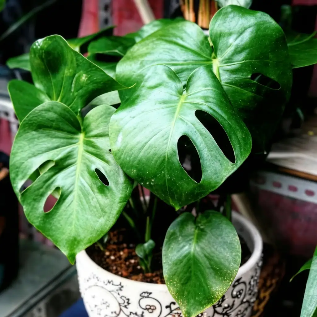 Swiss Cheese Plant (Monstera deliciosa) — close-up