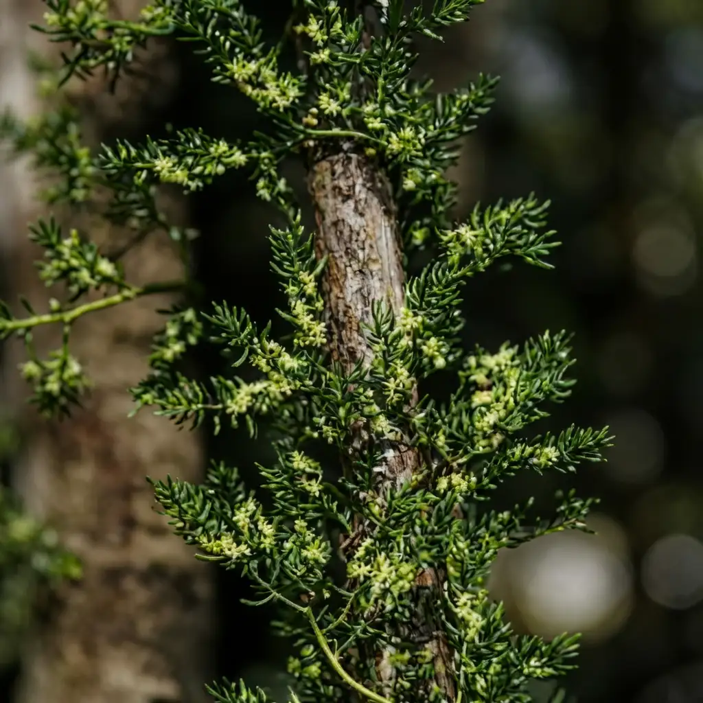 Chinese asparagus fern (Asparagus cochinchinensis) — close-up