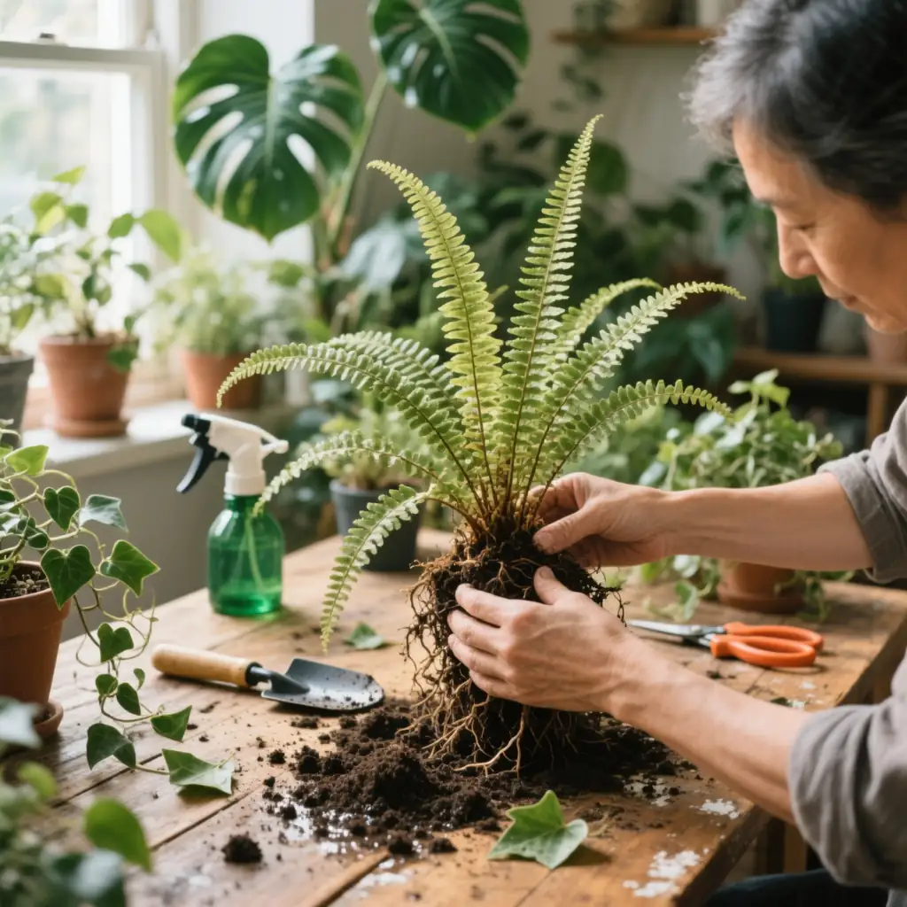 maidenhair fern division process