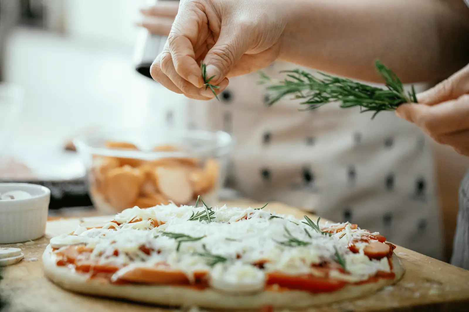 rosemary in Mediterranean kitchen