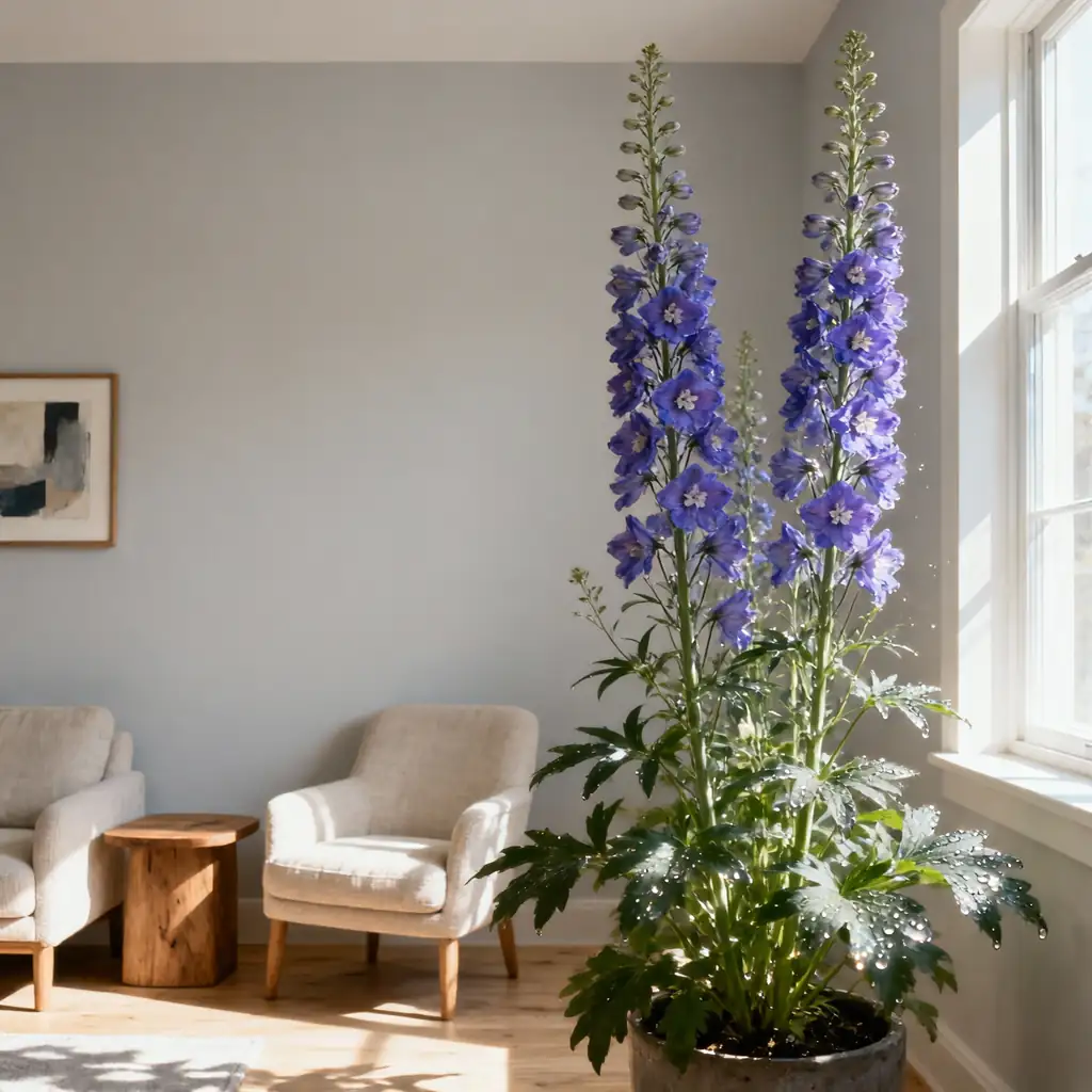 delphinium neutral room contrast