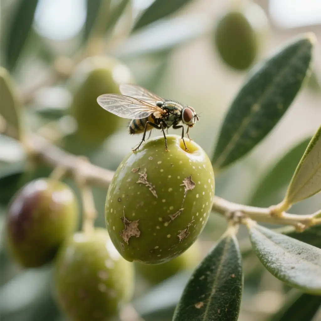 olive fruit fly on olive