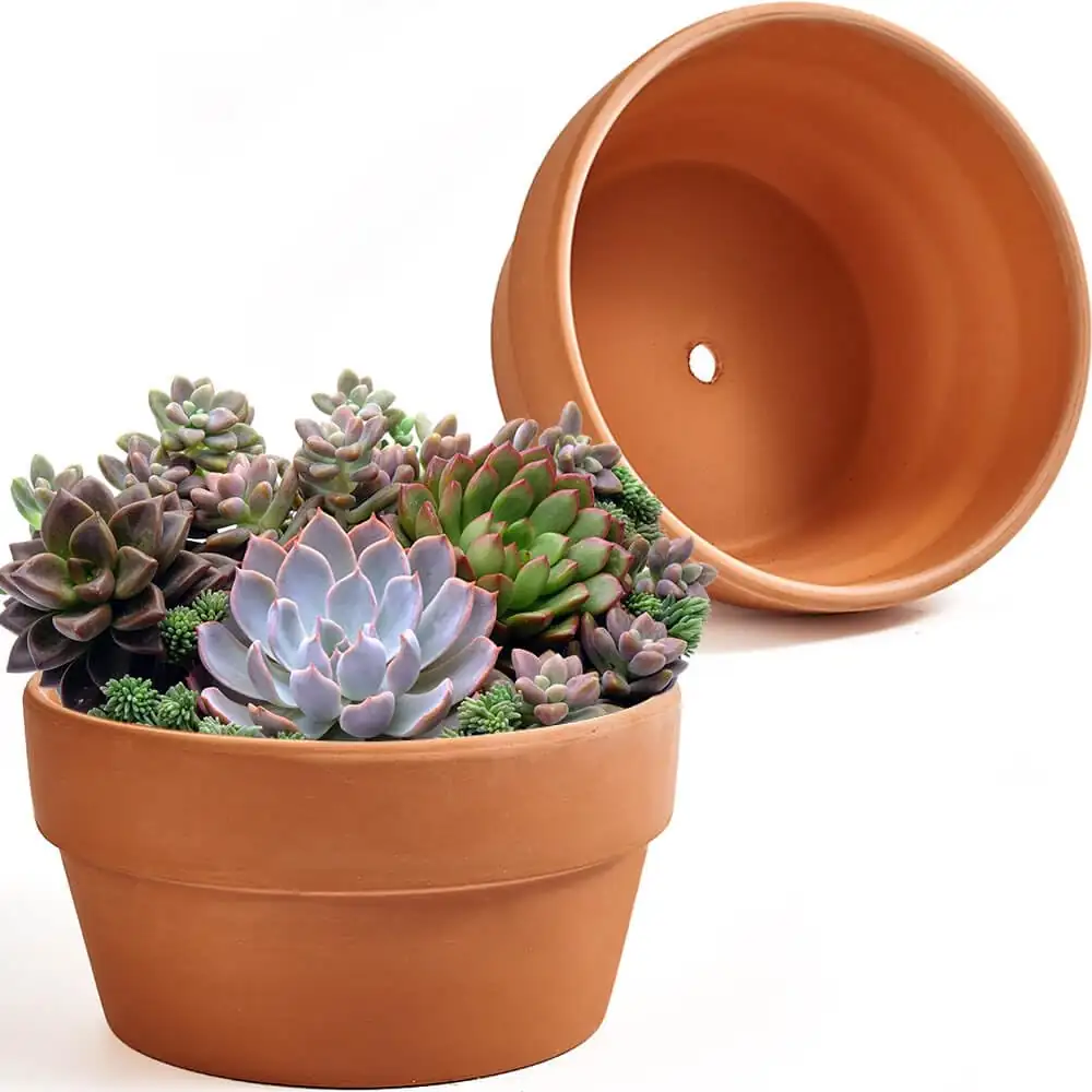 large terracotta pot drainage