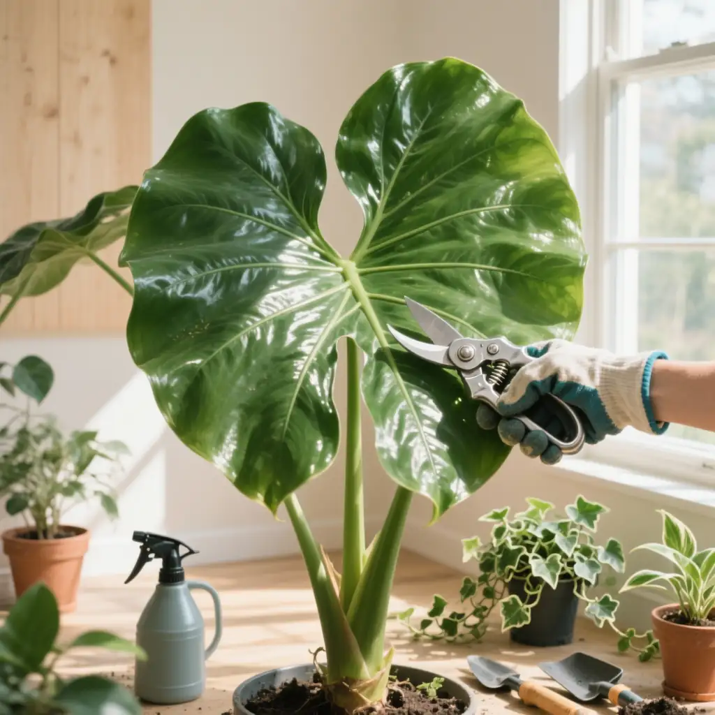pruning alocasia leaves