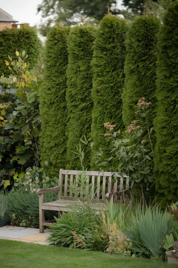 hollyhocks privacy screen garden