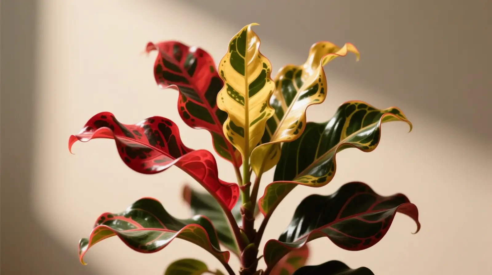 Joseph's Coat leaves close-up