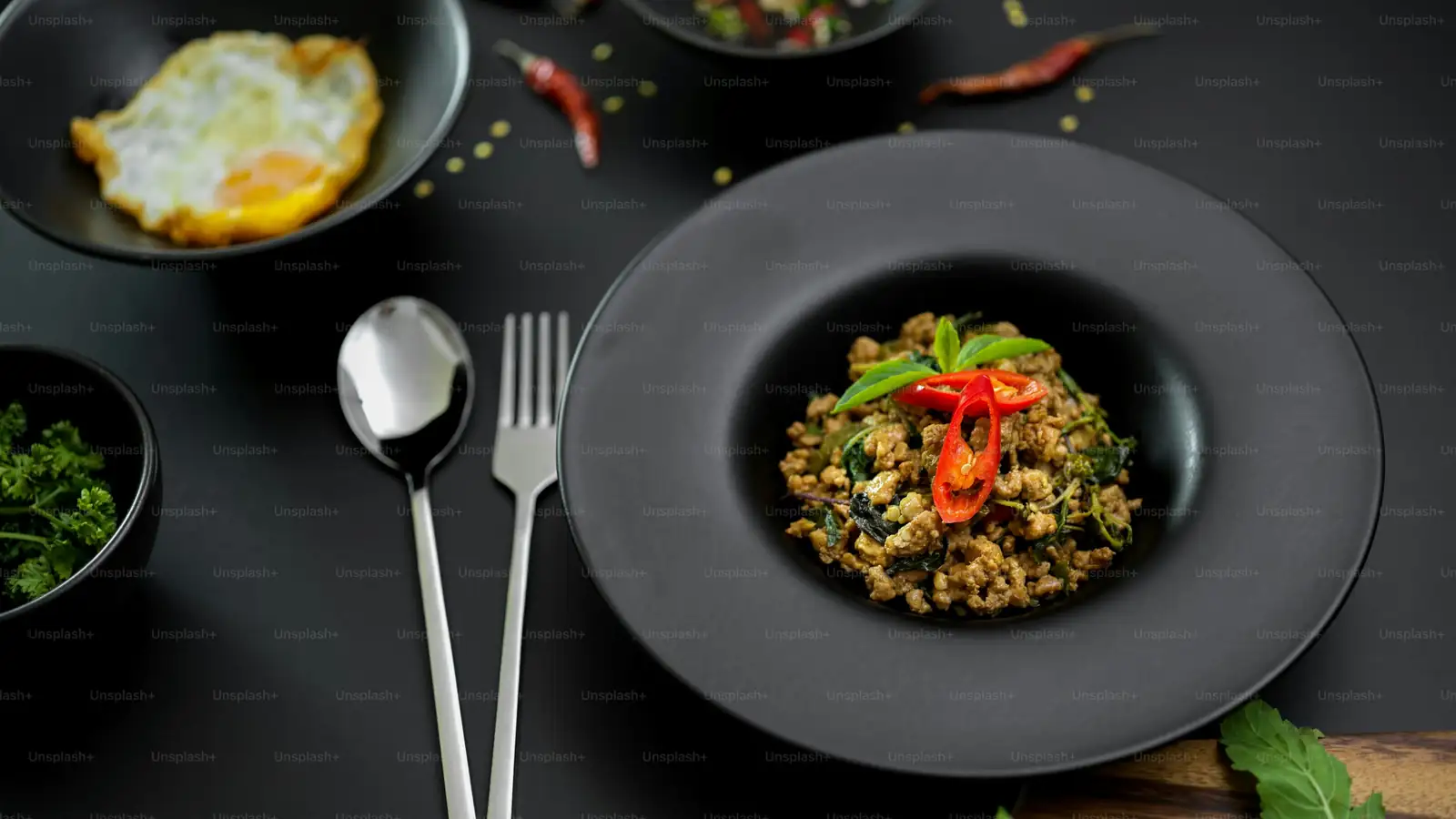 Thai basil in Southeast Asian dish