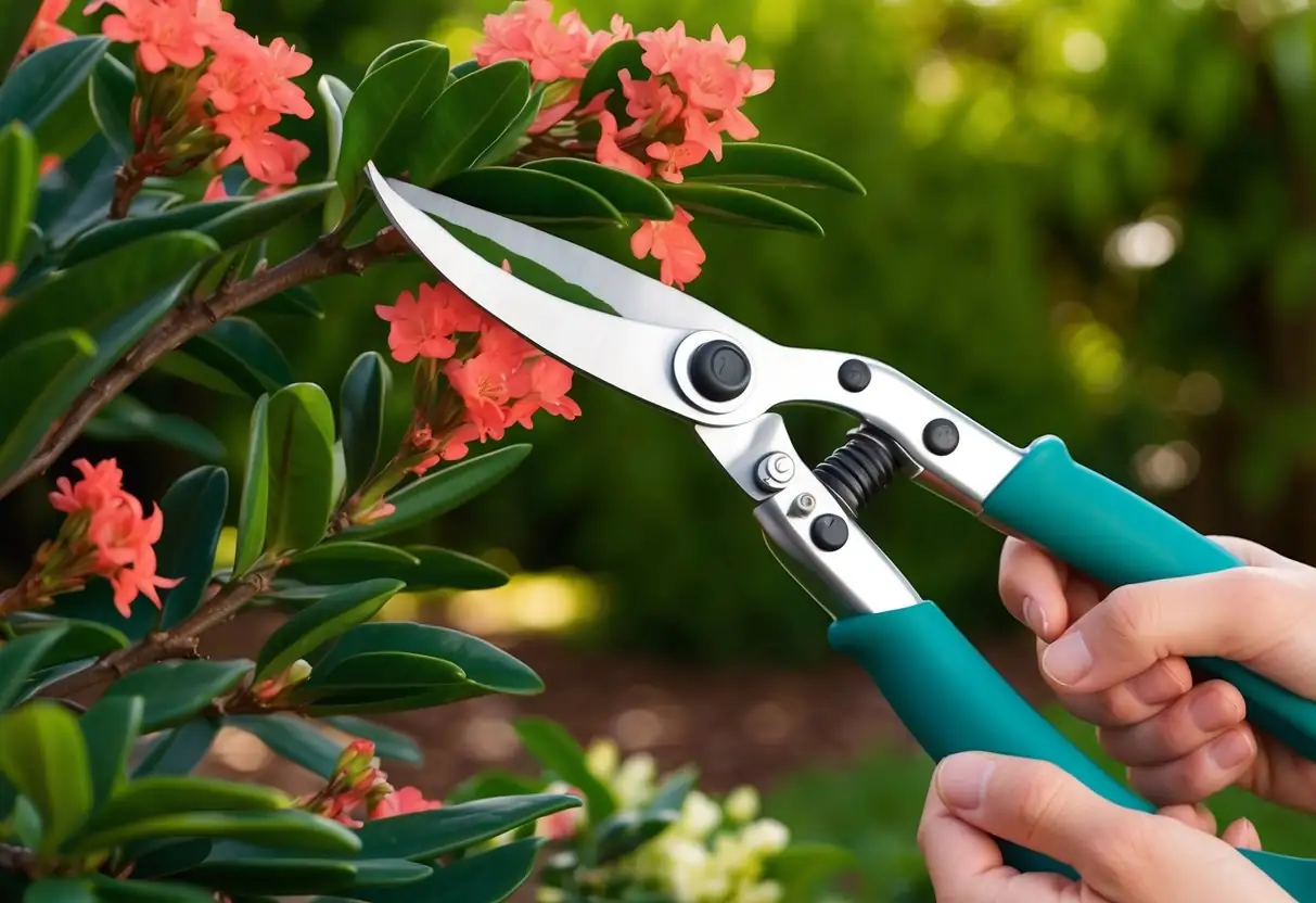 pruning oleander garden shears