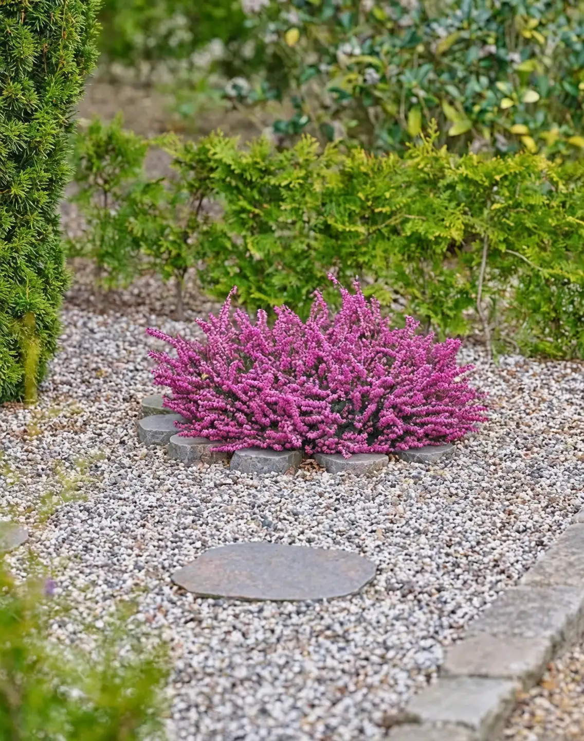alpine aster in rock garden
