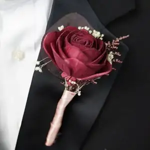 Victorian man with cornflower boutonniere
