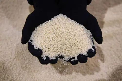 chemical fertilizer granules close-up