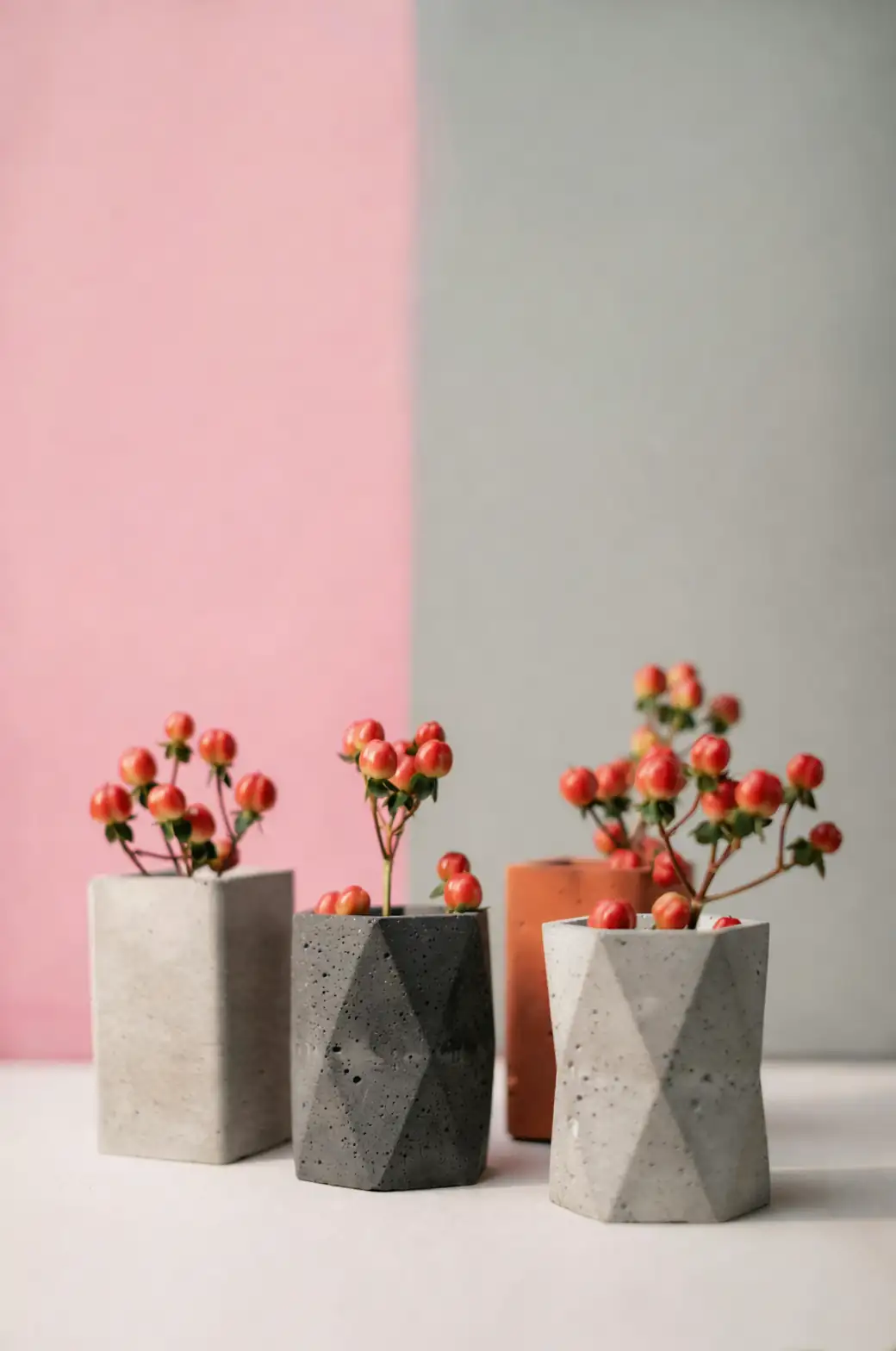 fabric pots with plants