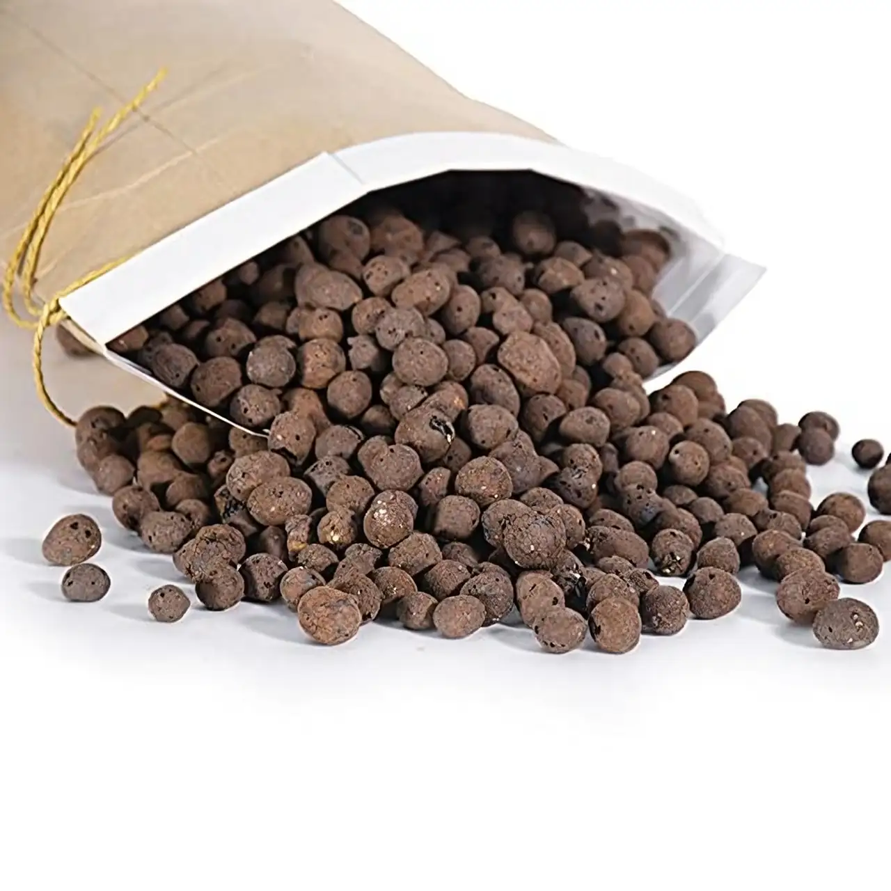 layering clay balls in planter