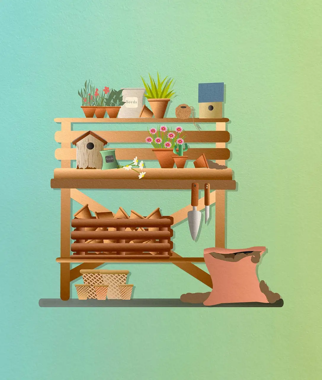 gardening tools for repotting flowers