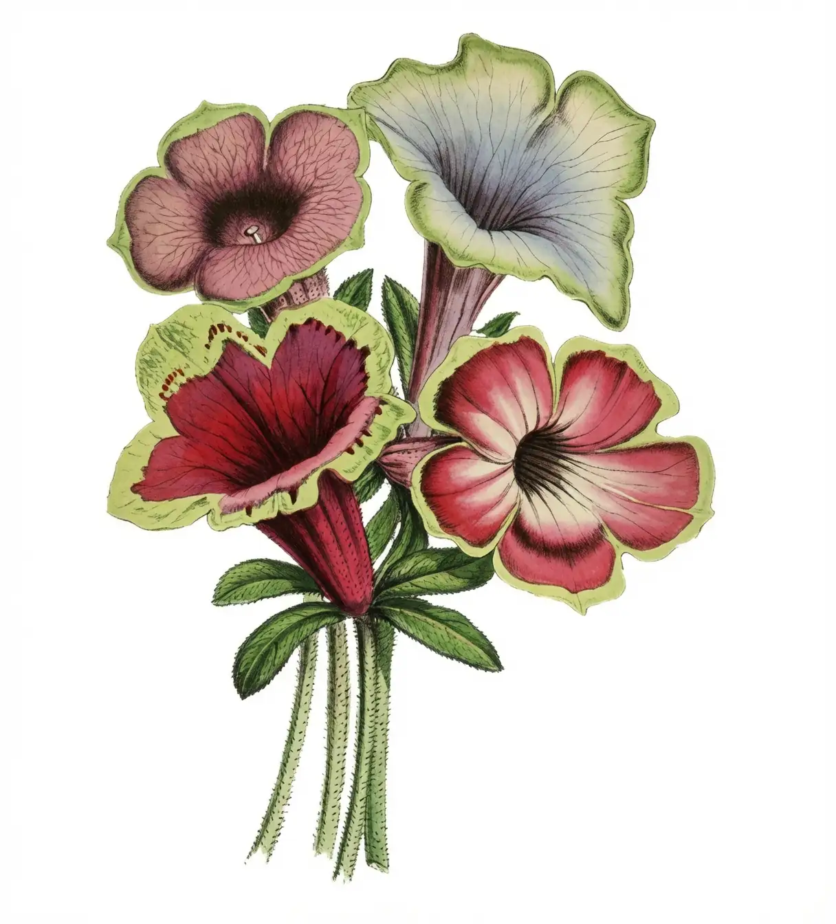 historical petunia botanical illustration
