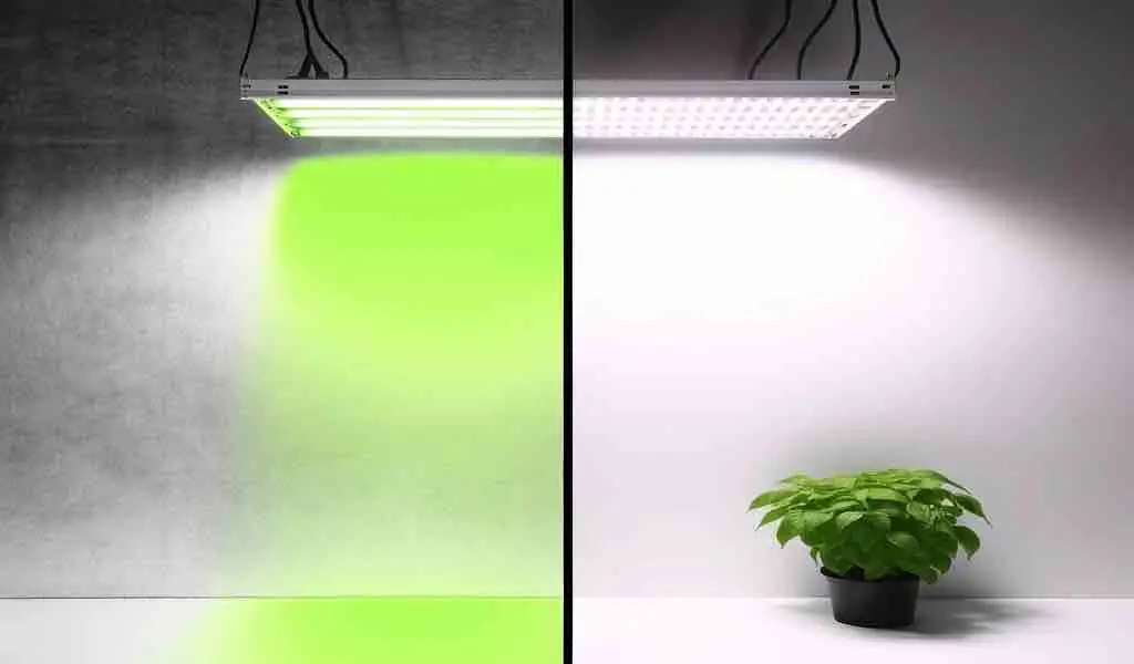 fluorescent grow lights in use