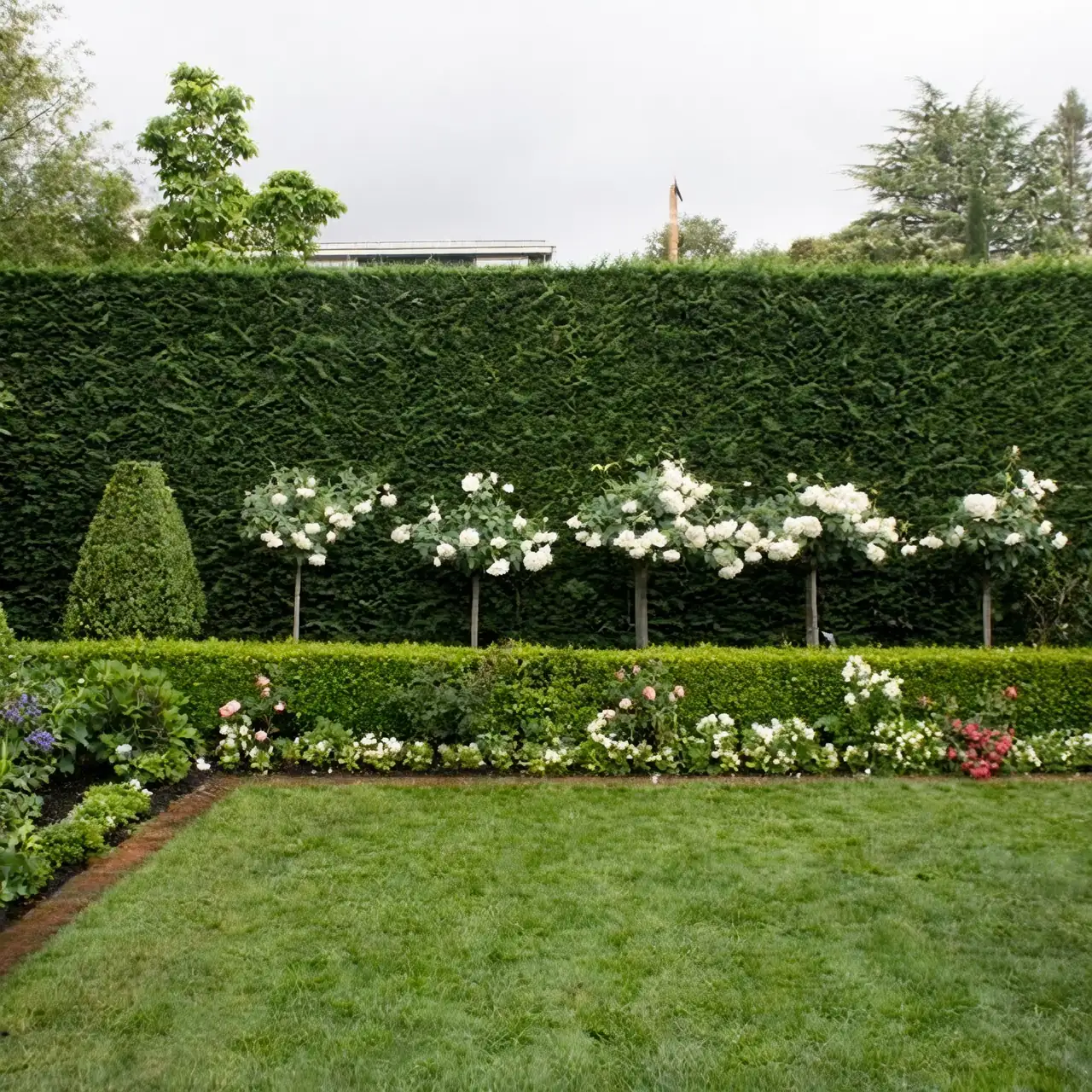Leyland cypress in modern garden
