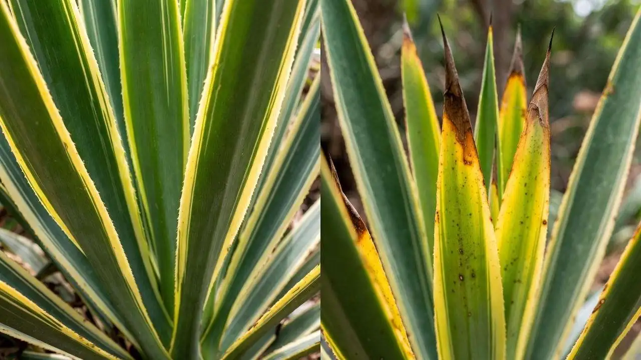 Yucca filamentosa sharp leaf tips