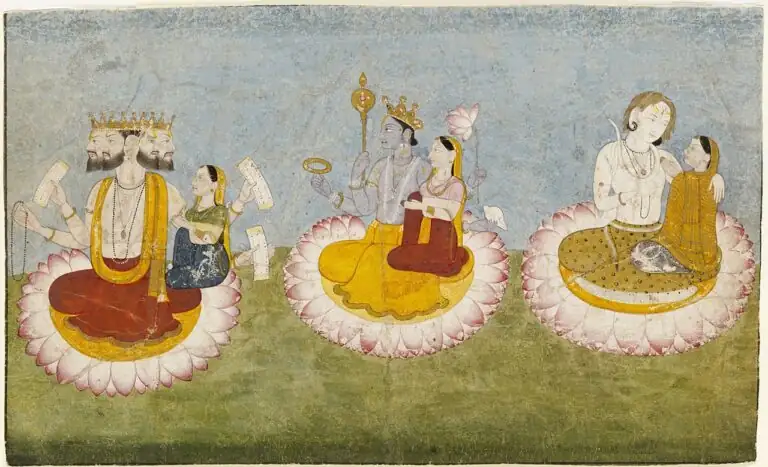 Hindu deity on lotus