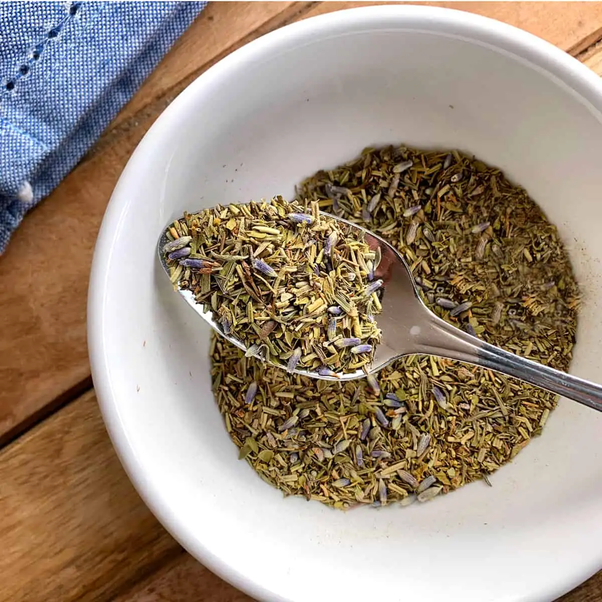 herbes de Provence with thyme in kitchen
