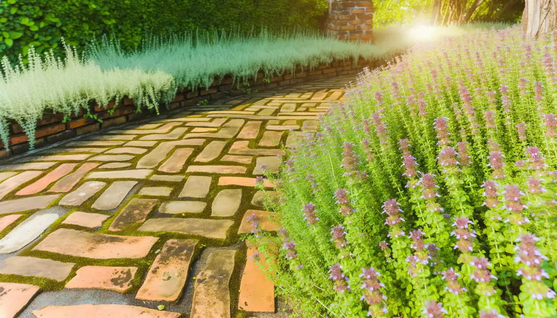 thyme in pollinator garden
