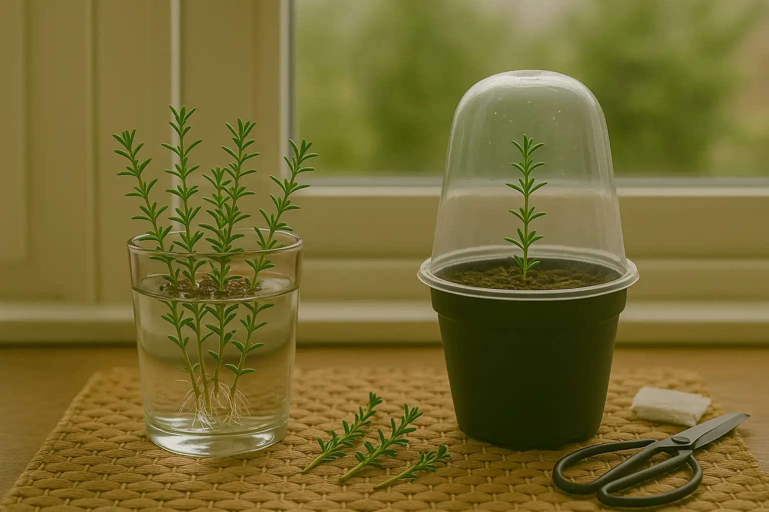 thyme cuttings rooting process