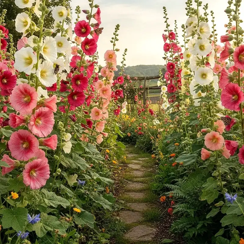 Vertical Elegance: Designing Stunning Garden Backdrops with Hollyhocks