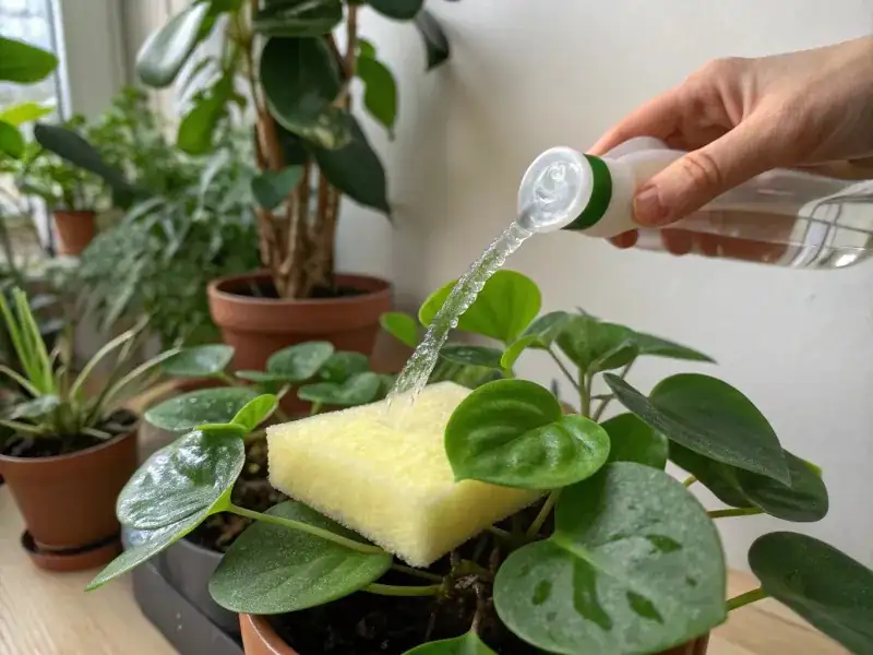 houseplant misting technique