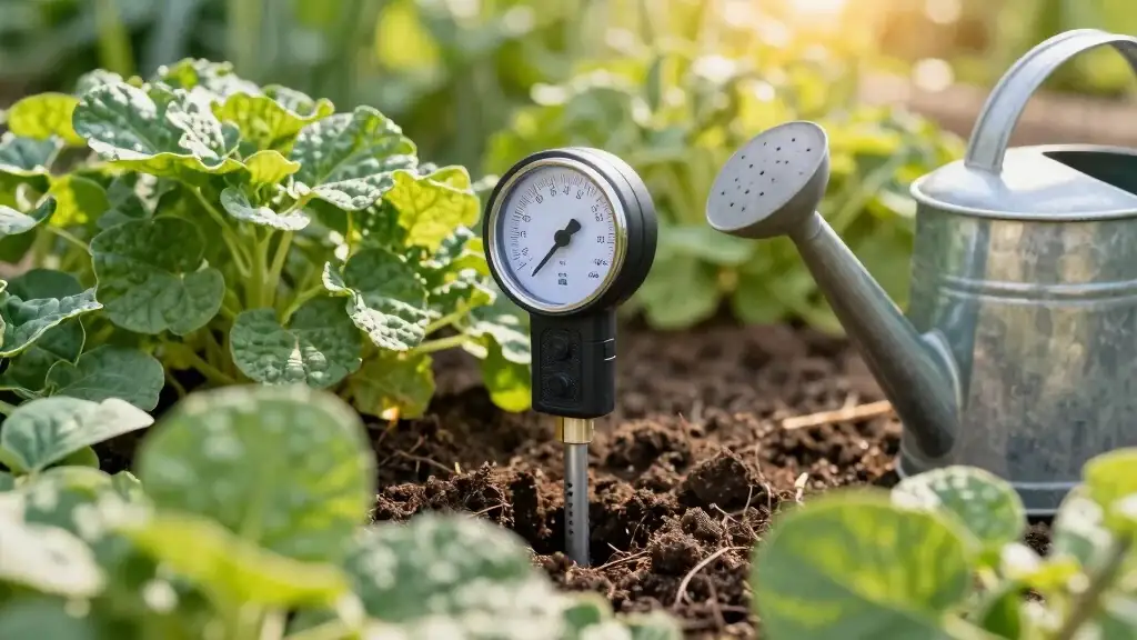 spring garden soil moisture test