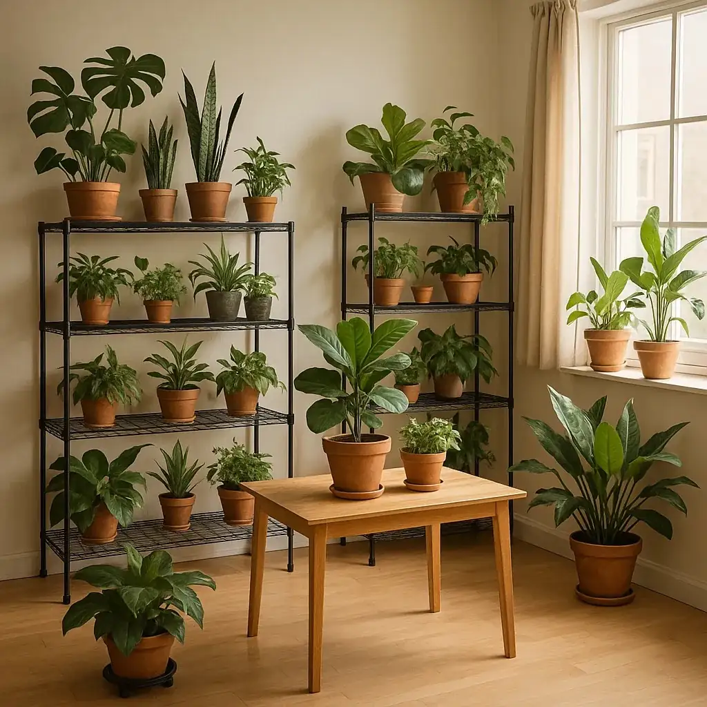 healthy indoor plant setup