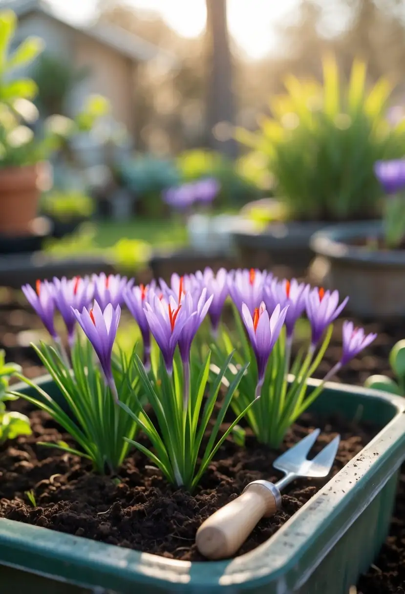 saffron crocus soil drainage setup