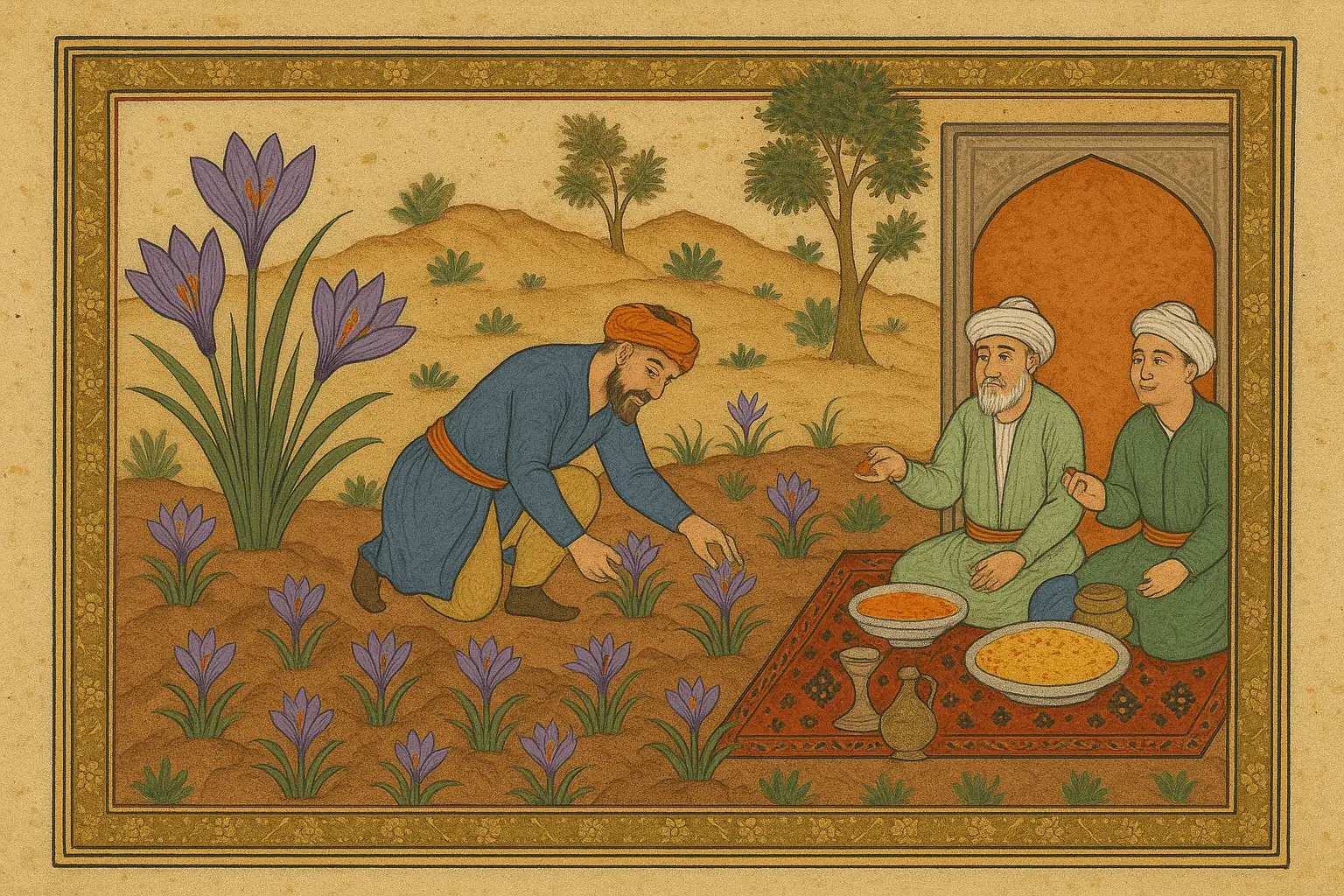 saffron crocus in Persian art