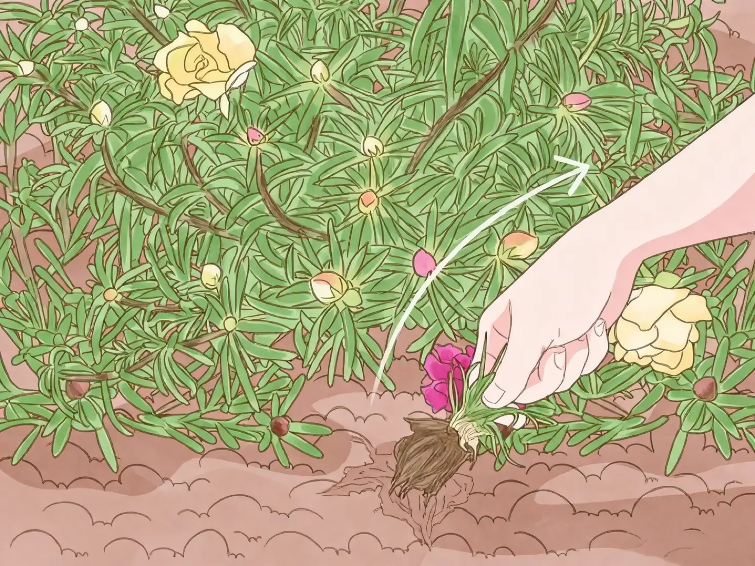 moss rose seedling transplanting