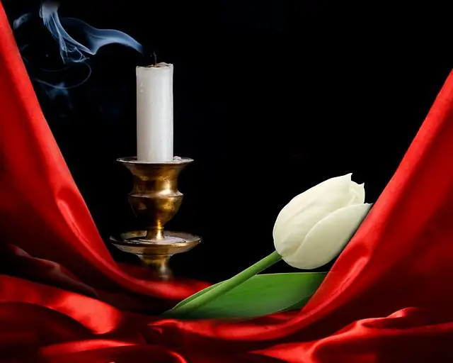 red poinsettia console brass candlestick
