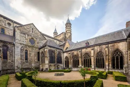 Madonna lily monastery cloister