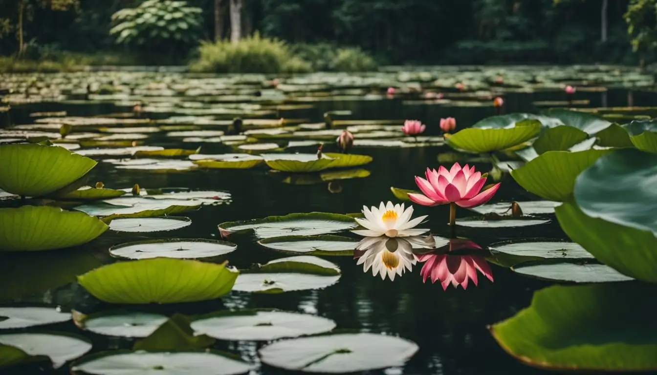 water lily vs lotus leaves flowers