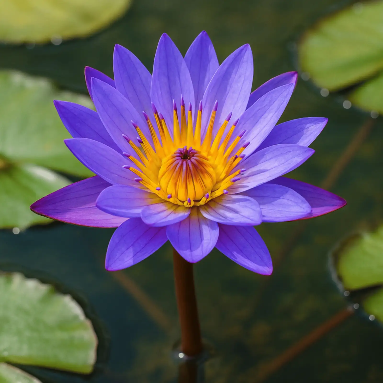 tropical water lily upright blue