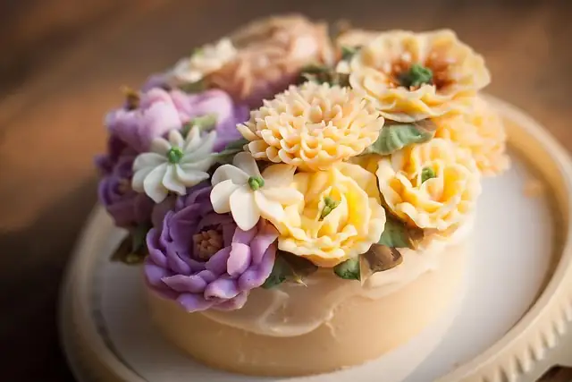 candied sweet violet on cake