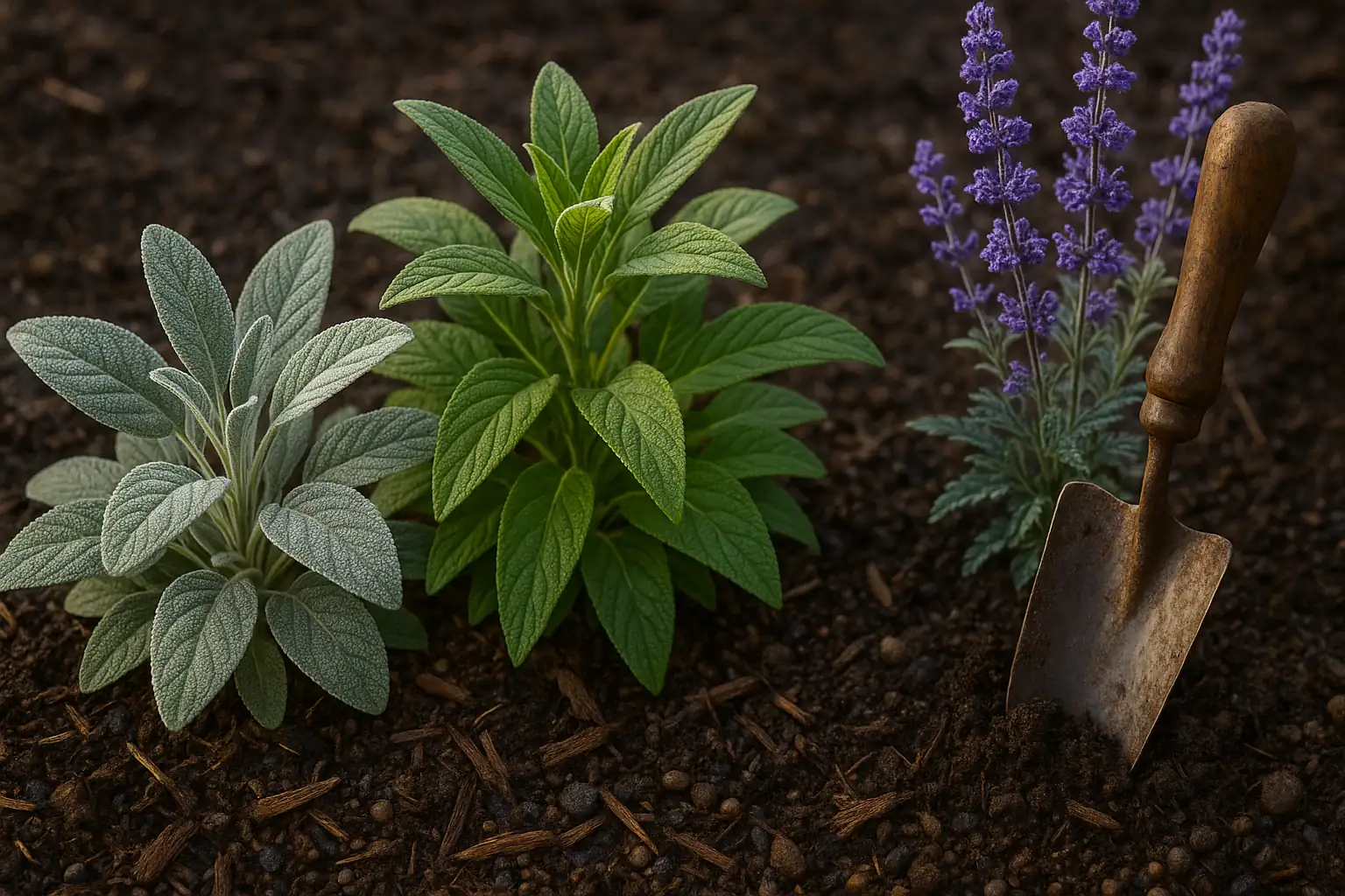 potted sage under eaves winter