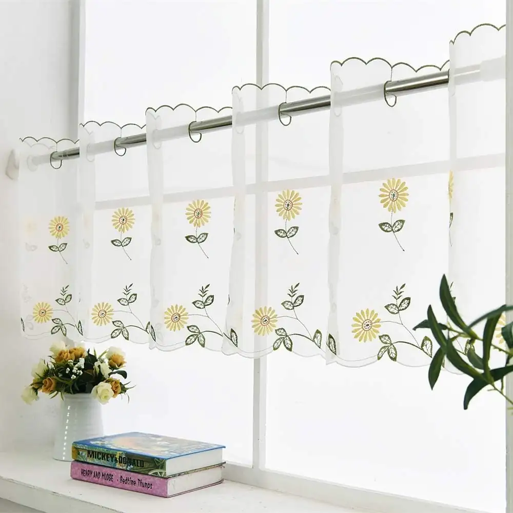 gerbera daisy east window sheer curtain
