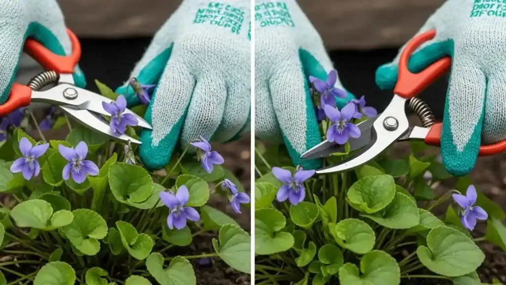 sweet violet division garden fork
