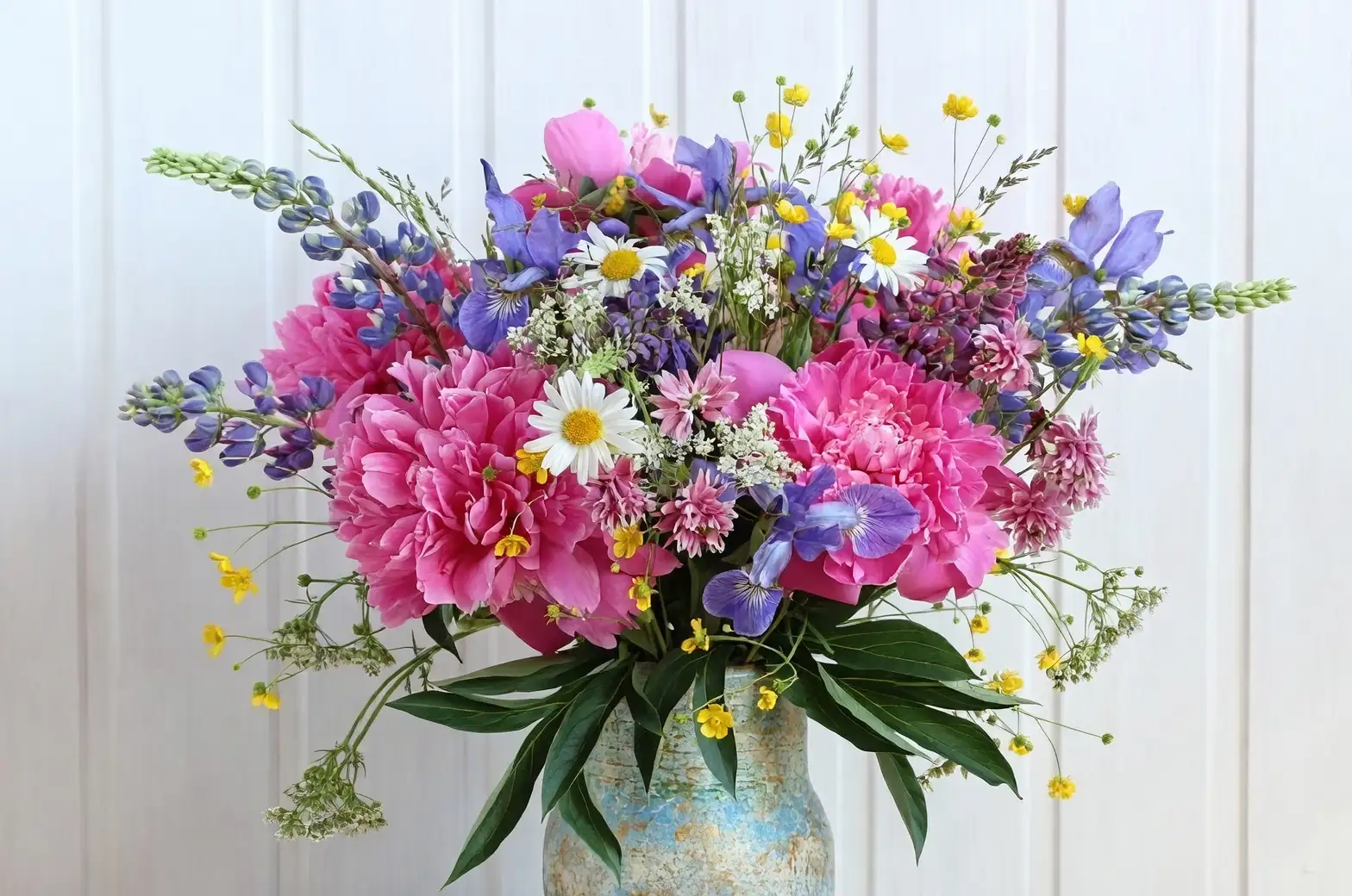 lupine and carnation bouquet