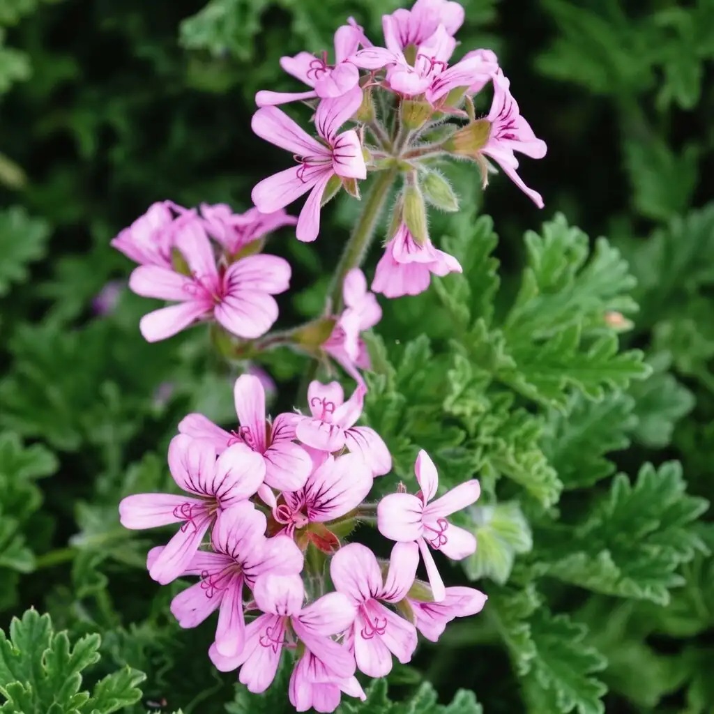香叶天竺葵 (Pelargonium graveolens) — 特写