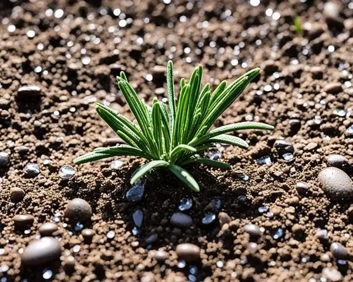rosemary in rocky soil