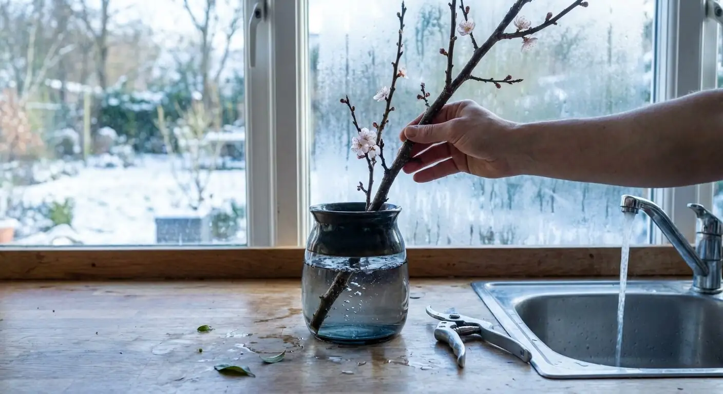 prunus mume branches forcing indoors