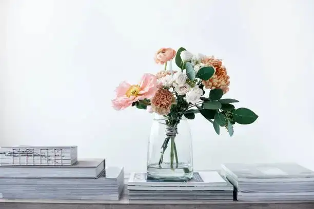 freesia cut flowers glass vase