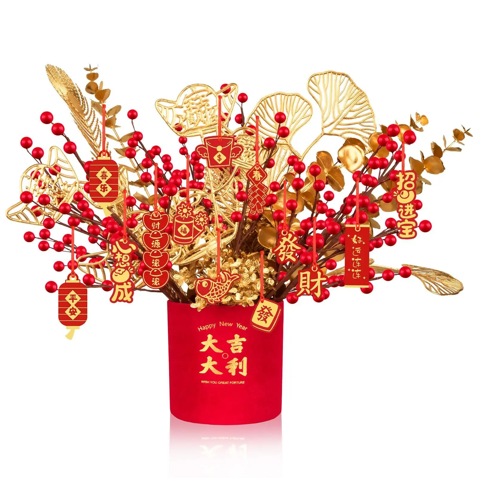 coralberry Chinese New Year decor